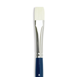 Silver Brush Bristlon Stiff White Synthetic Brush - Bright, Size 8, Short Handle (close-up)