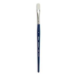 Silver Brush Bristlon Stiff White Synthetic Brush - Filbert, Size 4, Short Handle