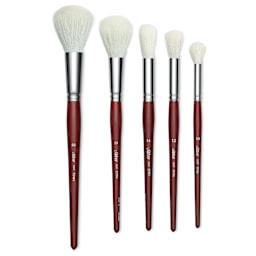Silver Brush White Synthetic Goat Silver Mop Brushes - Round, Short Handle