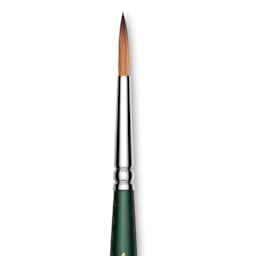 Utrecht Series 6150 Synthetic Golden Taklon Watercolor Brush - Round, Size 4, Short Handle