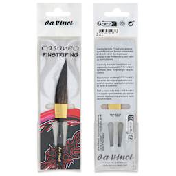 Da Vinci Casaneo Synthetic Squirrel Watercolor Brush - Dagger Striper, Size 4, Short Handle, Synthetic, front and back of packaging