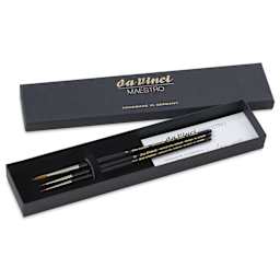 Da Vinci Maestro Kolinsky Brushes - Box Set of 3, Series 10 Round, Short Handle
