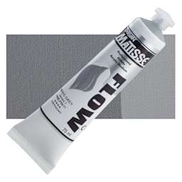 Matisse Flow Acrylic Paint - Mars Grey, 75 ml tube and swatch