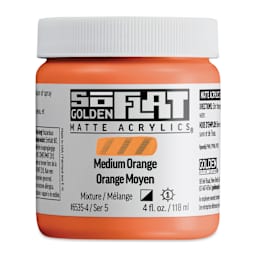 Golden SoFlat Matte Acrylic Paint - Medium Orange, 118 ml, Jar