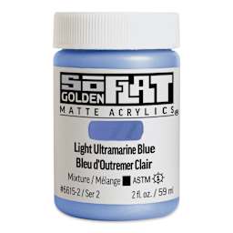 Golden SoFlat Matte Acrylic Paint - Light Ultramarine Blue, 59 ml, Jar