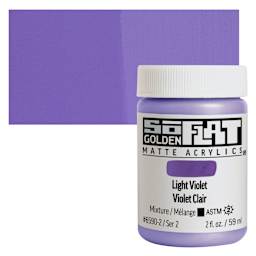 Golden SoFlat Matte Acrylic Paint - Light Violet, 59 ml, Jar and swatch