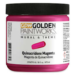 Golden Paintworks Mural and Theme Acrylic Paint - Quinacridone Magenta, 16 oz, Jar
