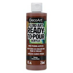 DecoArt Fluid Art Ready-To-Pour Acrylic - Sienna, 8 oz Bottle (Front)