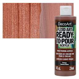 DecoArt Fluid Art Ready-To-Pour Acrylic - Sienna, 8 oz Bottle and swatch