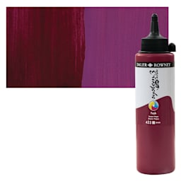 Daler-Rowney System3 Fluid Acrylic - Purple, 250 ml bottle and swatch