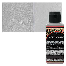 Alpha6 Alphakrylic Acrylic Paint - Metallic Silver, 5 oz bottle and swatch