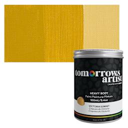 Tomorrow's Artist Eco-Friendly Heavy Body Acrylic Paint - Victoria Sunset, 100 ml jar and swatch