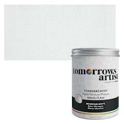 Tomorrow's Artist Eco-Friendly Standard Body Acrylic Paint - Mountain White, 100 ml jar and swatch