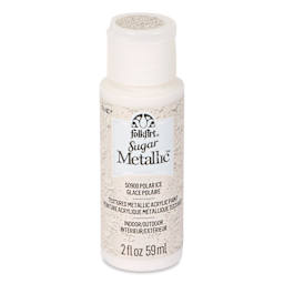 Plaid FolkArt Sugar Metallic Acrylic Paint - Polar Ice, 2 oz, Bottle - front