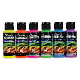 Chroma Craft Colors Acrylic Paints - Neon Colors, Set of 6, 2 oz
