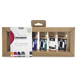 Pebeo Origin Acrylic Paints - Set of 6, Primary Colors, 60 ml Tubes front of package