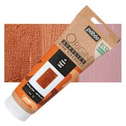 Pebeo Origin Acrylic Paint - Copper, 120 ml tube and swatch