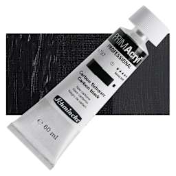 Schmincke Primacryl Professional Acrylic Paint - Carbon Black, 60 ml Tube and swatch