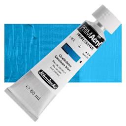 Schmincke Primacryl Professional Acrylic Paint - Cerulean Blue, 60 ml Tube and swatch