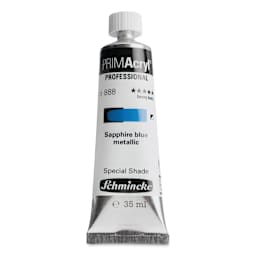 Schmincke Primacryl Professional Acrylic Paint - Sapphire Blue Metallic, 35 ml Tube