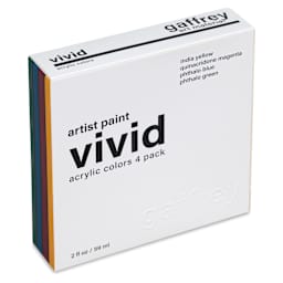 Gaffrey Art Material Standard Body Acrylic Paints - Set of 4, Essential Colors, 59 ml Tube front of package