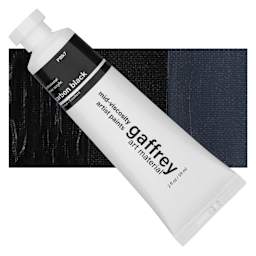 Gaffrey Art Material Standard Body Acrylic Paint - Carbon Black, 59 ml tube and swatch