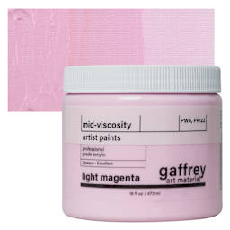 Gaffrey Art Material Standard Body Acrylic Paint - Light Magenta, 473 ml jar and swatch