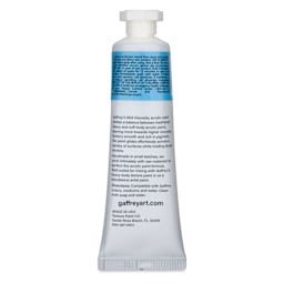 Gaffrey Art Material Standard Body Acrylic Paint - Light Phthalo Blue, 59 ml tube back