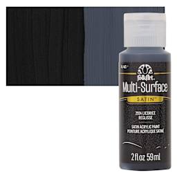 FolkArt Multi-Surface Acrylic Paint - Licorice, 59 ml bottle and swatch
