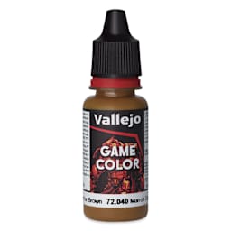 Vallejo Game Color Acrylic Paint - Leather Brown, 18 ml - front