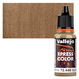 Vallejo Xpress Color Acrylic Paint - Mummy White, 18 ml bottle and swatch