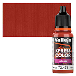 Vallejo Xpress Color Acrylic Paint - Phoenix Orange, 18 ml bottle and swatch