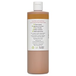Natural Earth Paint Natural Fluid Acrylik Paint - Raw Sienna, back of a 473 ml bottle