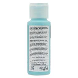 FolkArt Perle Acrylic Paint - Iced Aqua, 2 oz back of bottle
