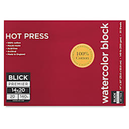 Blick Premier Watercolor Block - 14" x 20", Hot Press, 140 lb, 20 sheets