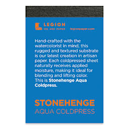 Legion Stonehenge Aqua Watercolor Block - Cold Press, 12" x 16", 140 lb, 15 Sheets