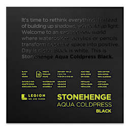 Legion Stonehenge Aqua Black Watercolor Paper Pad - 7" x 7", Cold Press, 15 Sheets