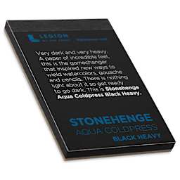 Legion Stonehenge Aqua Black Heavy Watercolor Mini Pad - 2-1/2" x 3-3/4", 5 sheets (side view)