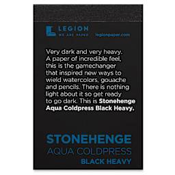 Legion Stonehenge Aqua Black Heavy Watercolor Mini Pad - 2-1/2" x 3-3/4", 5 sheets