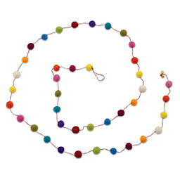 Giftsland Felt Pom Pom Garlands - Garland of small Assorted Color Pom Poms
