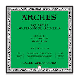 Arches Watercolor Block - 7.9" x 7.9", Cold Press, 140 lb, 20 sheets