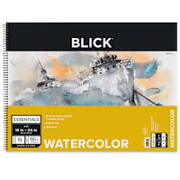 Blick Essentials Watercolor Pad - 18" x 24", 90 lb, Spiral-bound, 15 Sheets, front of pad