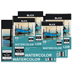 Blick Studio Watercolor Pads, various sizes stacked on each other