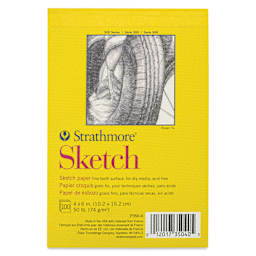 Strathmore 300 Series Gluebound Sketch Pad - 4" x 6", 50 lb, 100 Sheets, front cover
