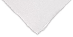 Hahnemühle Copperplate Paper - Corner swatch of Bright White shown