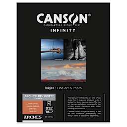Canson Infinity Arches BFK Rives Inkjet Fine Art and Photo Paper - 8-1/2" x 11", White, 310 gsm, Package of 25