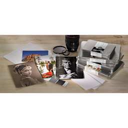 Hahnemühle FineArt Baryta Satin Inkjet Photo Cards (Card tins stacked to the right of photographs)