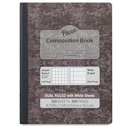Pacon Dual Ruled Composition Book - 9-3/4" x 7-1/2", White