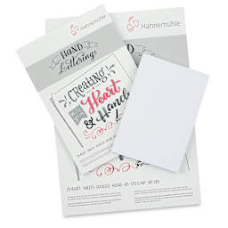 Hahnemühle Hand Lettering Pads - 3 sizes of pads shown stacked loosely
