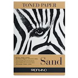 Fabriano Toned Paper Pad - Front of Pad of Sand Toned Paper 